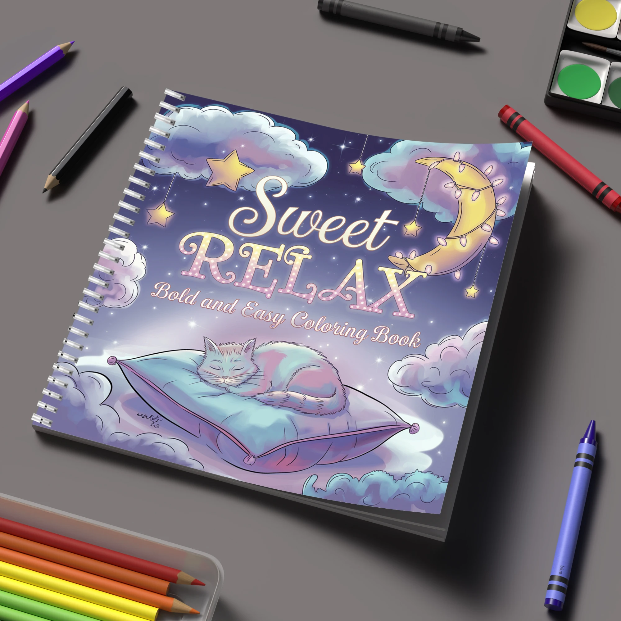 School Supplies - كتاب تلوين للكبار للاسترخاء، هدية عيد