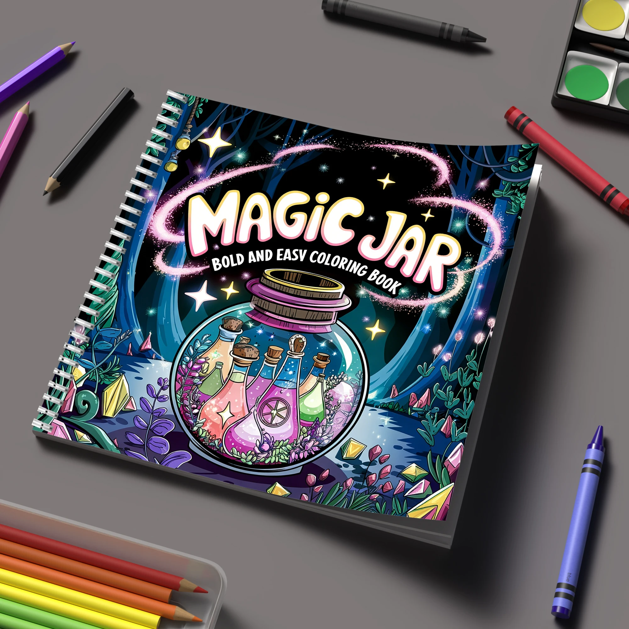 School Supplies - كتاب تلوين سحري للبالغين، هدية عيد