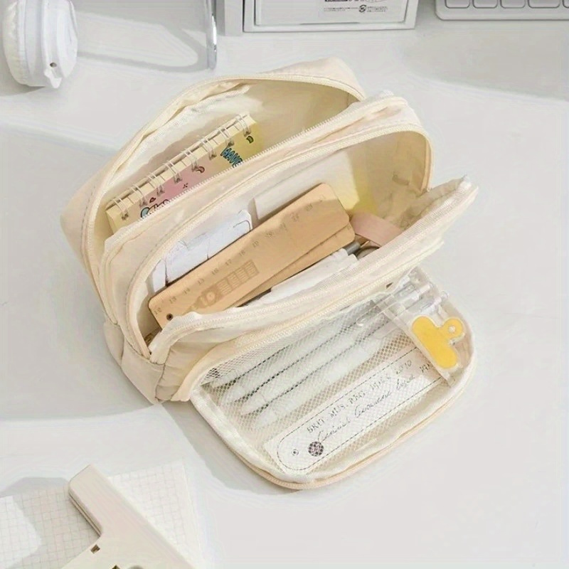 Aesthetic Large Pencil Case Pouch - حقيبة أقلام رصاص كبيرة السعة للفتيات،