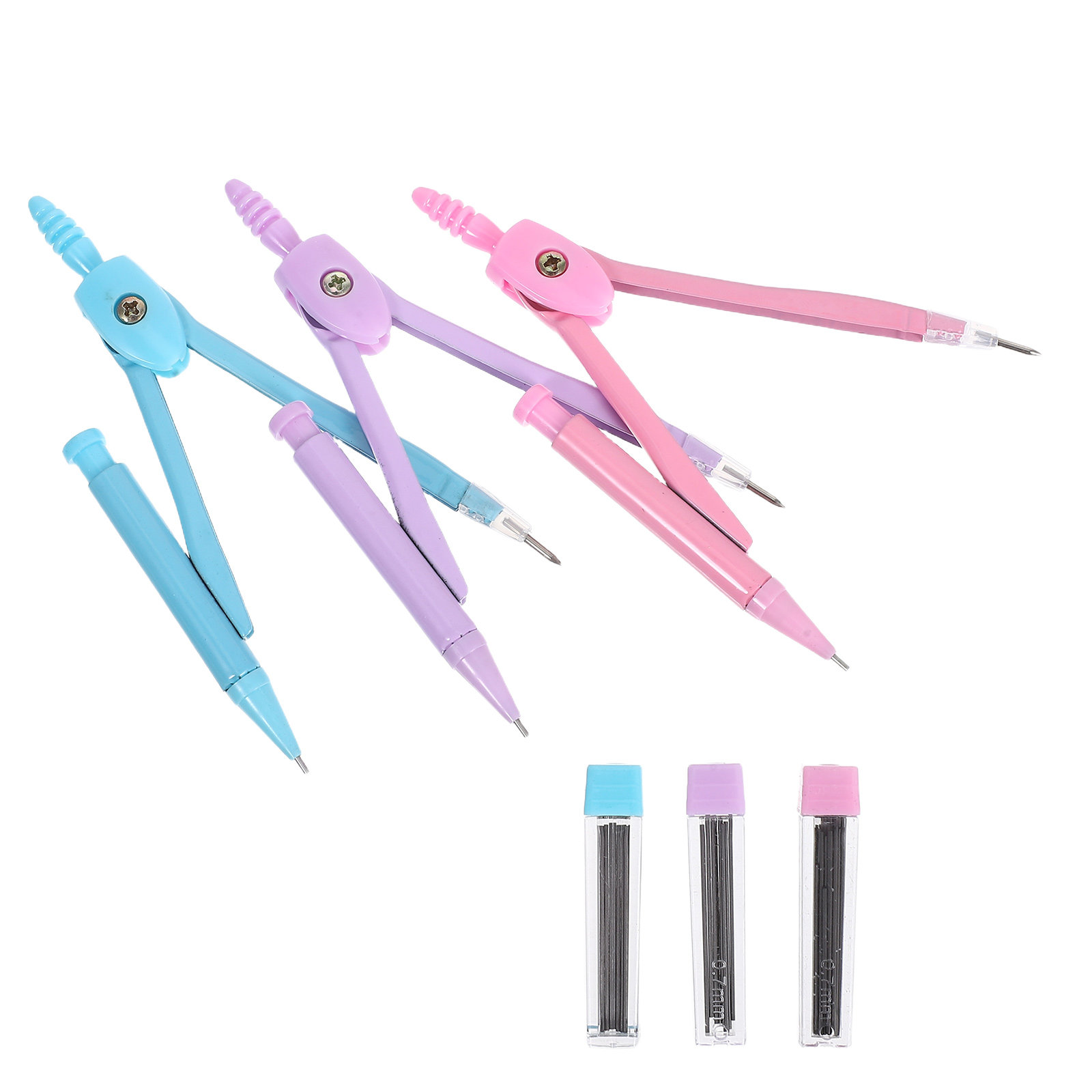 Math Geometry Set With Compass - مجموعة أدوات رسم دقيقة من الفولاذ