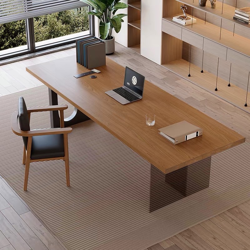 Office Furniture - مكتب خشبي عائم من الأكريليك الإيطالي،