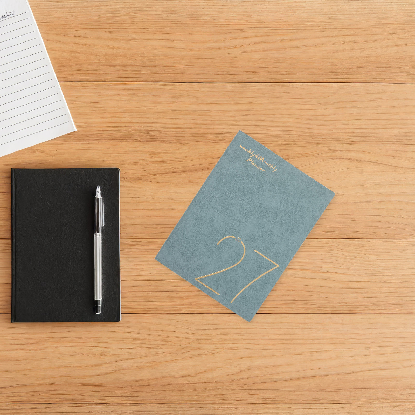 Spiral Bound Grid Notebook A5 - دفتر تخطيط أسبوعي وشهري 2027 بحجم