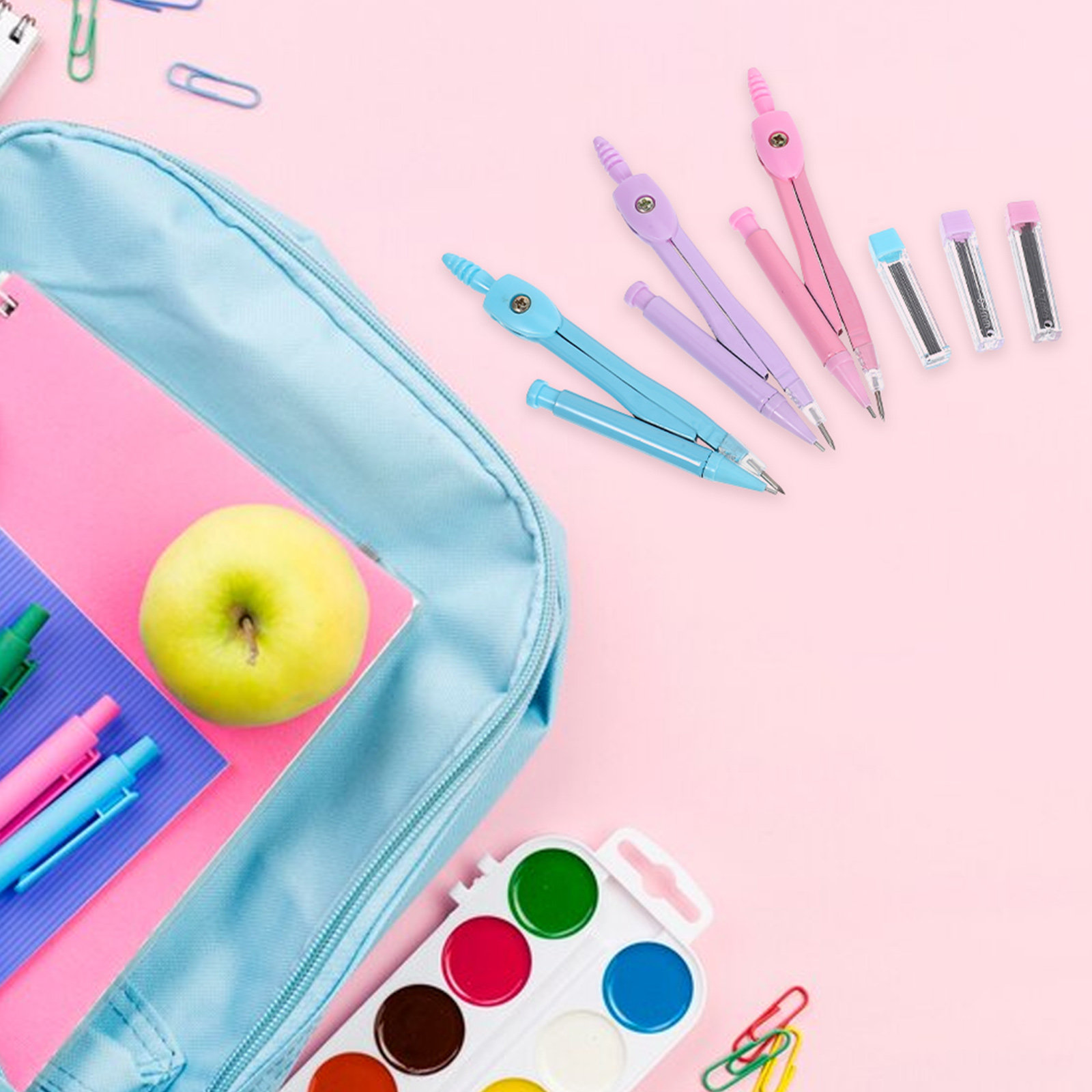Math Geometry Set With Compass - أداة رسم هندسية دقيقة من المعدن