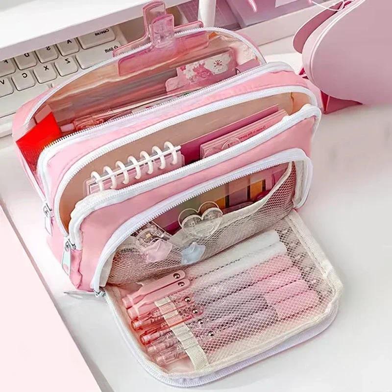 حقيبة أقلام رصاص محمولة ذات سع - مراجعة Aesthetic Large Pencil Case Pouch وسعره