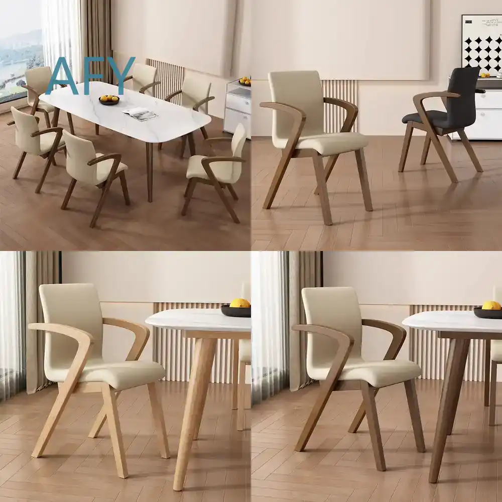 كرسي طعام خشبي صلب بتصميم اسكن - مراجعة Office Furniture وسعره