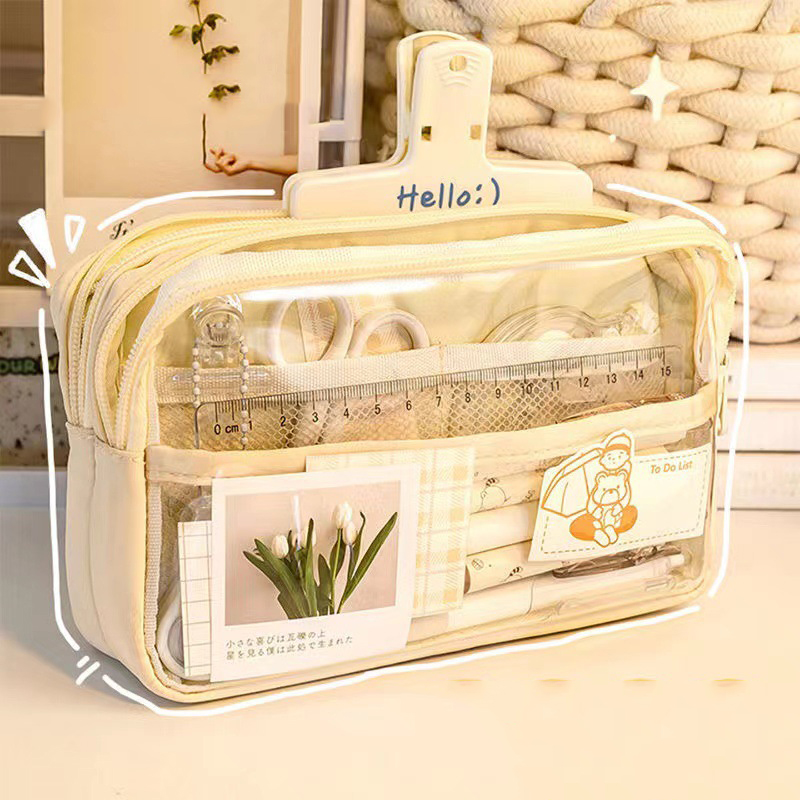 اللوازم المدرسية الجمالية سعة  - مراجعة Aesthetic Large Pencil Case Pouch وسعره