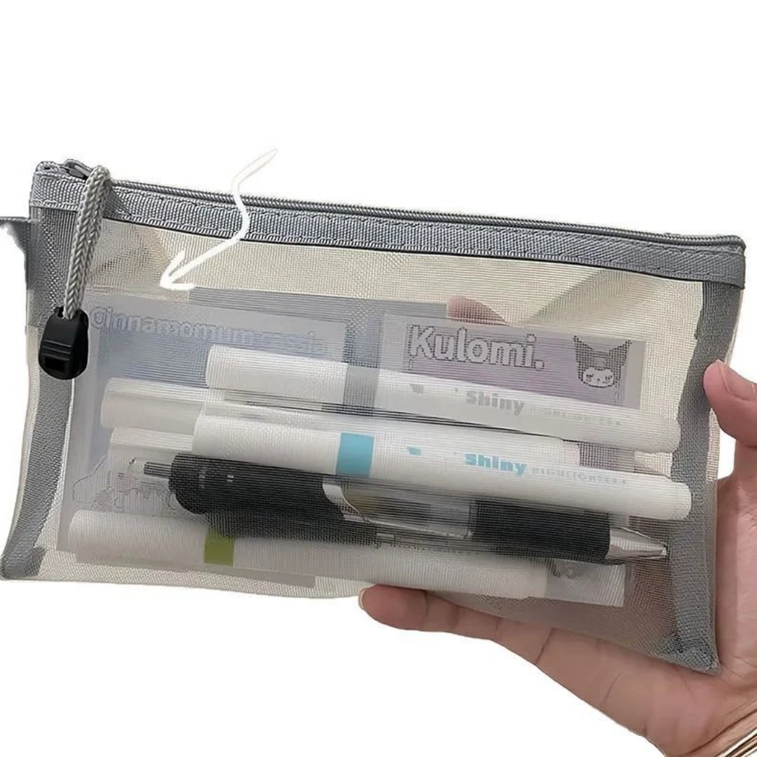 حقيبة تخزين قلم رصاص من النايل - مراجعة Clear Mesh Pencil Pouch For Exam وسعره