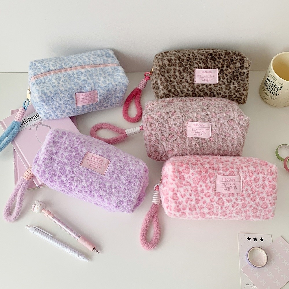 حقيبة أقلام بنقشة الفهد مع حبل - مراجعة Aesthetic Large Pencil Case Pouch وسعره